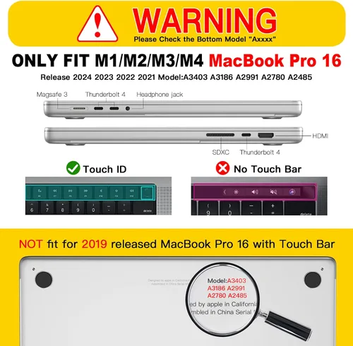 Miniatura 2 de CISSOOK Funda compatible con MacBook Pro de 16 pulgadas 2025 2024 2023 2022 2021 versión A3403 A3186 A2991 A2780 A2485, carcasa rígida para MacBook