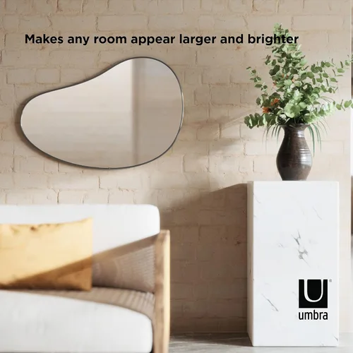 Miniatura 5 de Umbra Espejo de pared Pebble de 24 x 36 pulgadas, diseño moderno, titanio