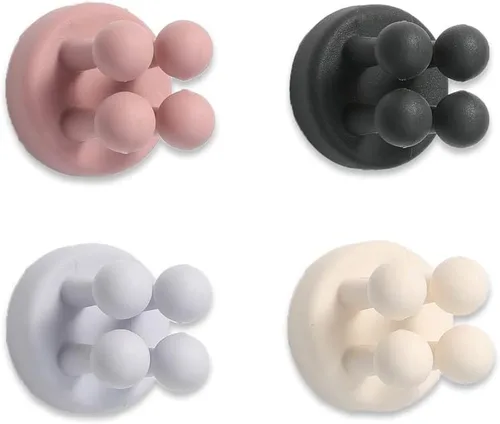 Miniatura 9 de 6 soportes de silicona impermeables para cepillos de dientes, ganchos autoadhesivos multifunción para colgar llaves, ropa, toalla, cable