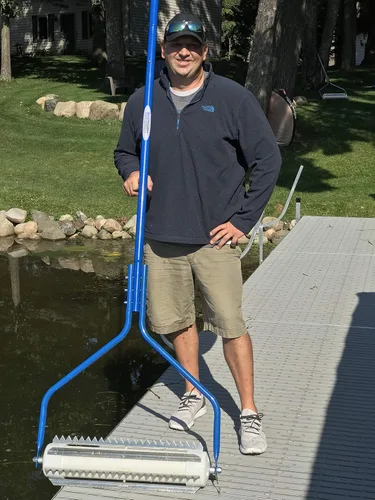 Miniatura 2 de Herramienta de eliminación de malezas Lake Weed. Sistema de mango de largo alcance de 20 pies con cuchillas de acero inoxidable.