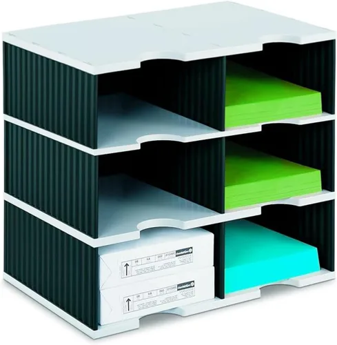 Ultimate Office Organizador de escritorio Tierdrop. Clasificador de correo de alta capacidad de 6 compartimentos, aula y literatura, cuenta con