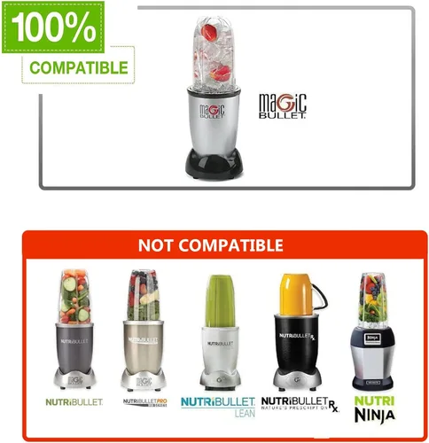 Miniatura 5 de Piezas de repuesto compatibles con Magic Bullet serie MB1001 de 250 W – Juego de accesorios de repuesto para licuadora prémium