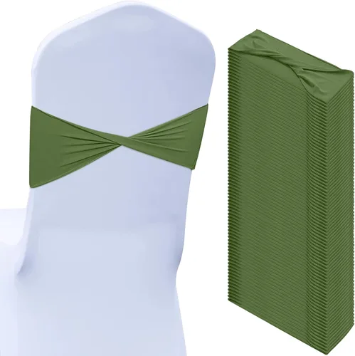 Miniatura 20 de Kinlop 50 Piezas Bandas de Spandex para Sillas Lazos Bandas para Sillas Bandas Deslizantes para Fundas Bandas Elásticas Lazos Sin Hebilla