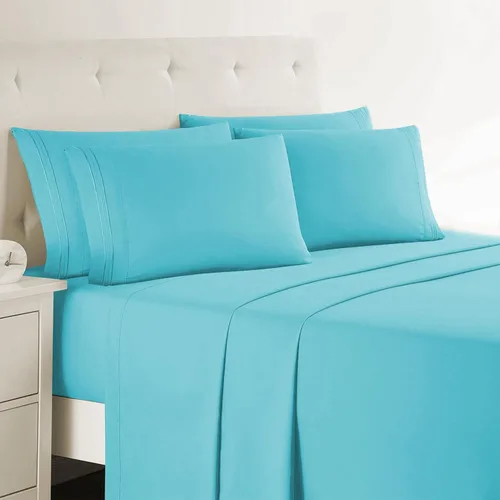 Miniatura 27 de Clara Clark - Juego de sábanas King con Flex Top, 6 piezas - Sábanas de lujo para cama King con cabeza dividida, juego de cama súper suave, King