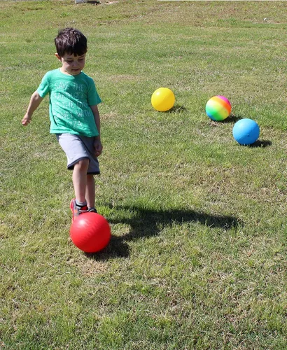 Miniatura 5 de Toys+ Dodgeball - Juego de pelotas de kickball de tamaño oficial, Dodge Ball, balonmano, cuatro cuadrados (paquete de 5 + bomba)