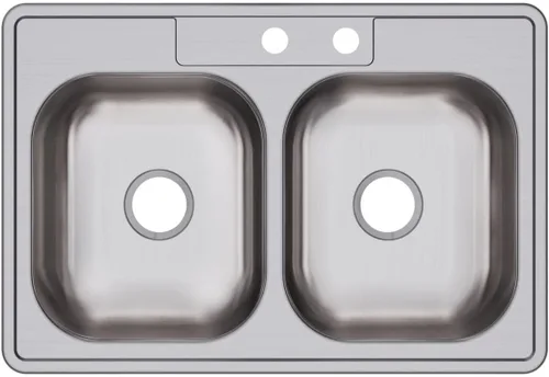Miniatura 17 de Dayton D233221 Equal - Fregadero de acero inoxidable con doble tazón, 33 x 22 x 6.5 pulgadas