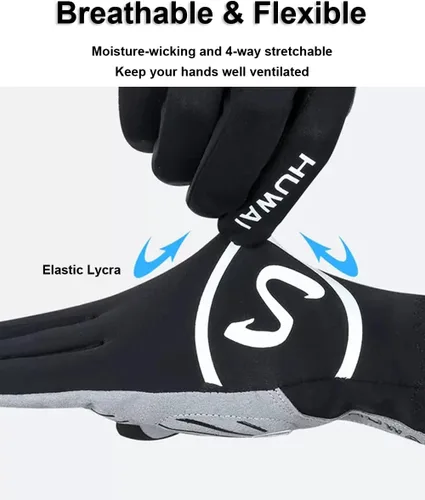 Miniatura 4 de SUJAYU Guantes de ciclismo de dedo completo, guantes de bicicleta de montaña, guantes de motocross, guantes de carreras, guantes de ciclismo