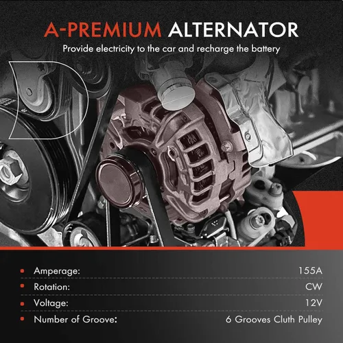 Miniatura 2 de A-Premium Alternador compatible con BMW 323i 2006-2007 2.5L, 325i 325xi 2006 3.0L, 550i 650i 750i 750Li 2006 4.8L, Z4 2006-2008 3.0L, 12V 155A CW