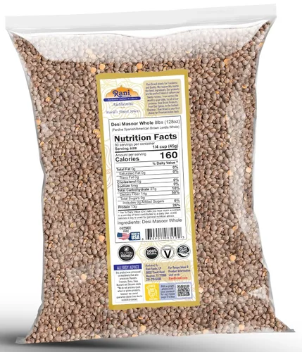 Miniatura 3 de Rani Desi Masoor (Masur) Entero 128oz (8lbs) 3.63kg (aka. Pardina Lentejas marrones españolas/americanas enteras) a granel ~ Todo natural Vegano
