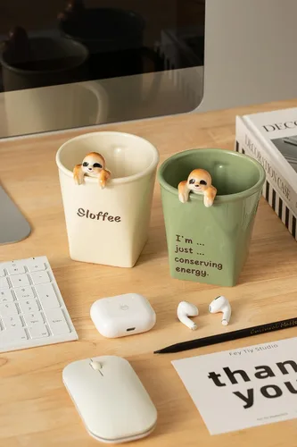 Miniatura 7 de DIHOclub Taza de cerámica divertida con perezoso 3D para mujeres y hombres, taza de café con diseño de perezoso para regalar a los mejores amigos