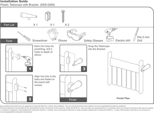 Miniatura 8 de Swing Set Stuff Inc. Kit combinado monocular con adhesivo SSS Logo Verde