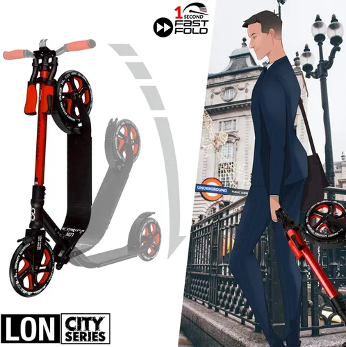Miniatura 3 de Crazy Skates Patinete plegable para adultos, adolescentes y niños con correa de transporte - Plegable rápido, manubrio ajustable y ligero