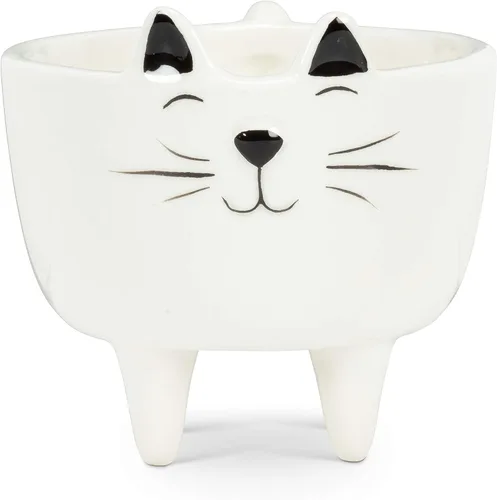 Miniatura 10 de Abbott Collection Mini maceta con cabeza de gato, cerámica, color negro (4 pulgadas de alto)