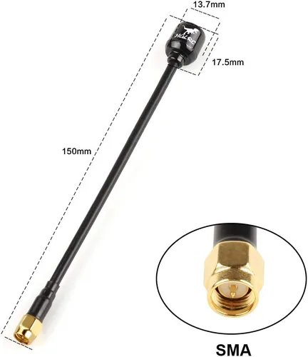 Miniatura 2 de HGLRC RHCP SMA Antena de Largo Alcance FPV Hammer Mini 2.5dBi Super Mini 5.8G para Dron RC (2 piezas)