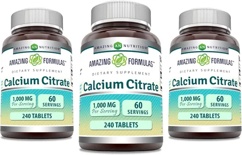 Miniatura 7 de Amazing Formulas - Citrato de calcio de 1000 mg Suplemento de tabletas Sin OMG Sin gluten Fabricado en Estados Unidos