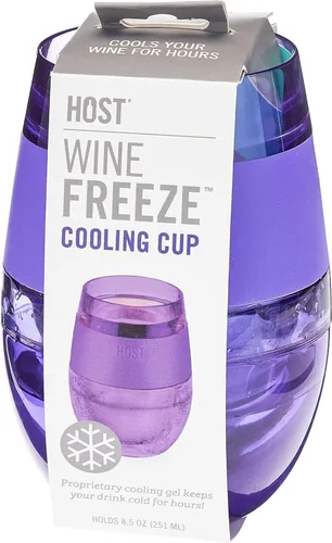 Miniatura 11 de Host Juego de 1 Vaso de Enfriamiento de Plástico con Doble Pared Aislante Congelable Vaso Enfriador de Bebidas con Gel Congelante, Copas de Vino
