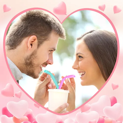 Miniatura 5 de Jutom Paquete de 25 pajitas en forma de corazón de San Valentín de 9.8 pulgadas reutilizables de silicona con 2 cepillos de limpieza para regalos