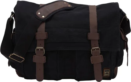 Miniatura 10 de Bolso de hombro para hombres, bolso mensajero de lienzo militar clásico de Berchirly, de 13.3–17.3 pulgadas, de regreso a la escuela