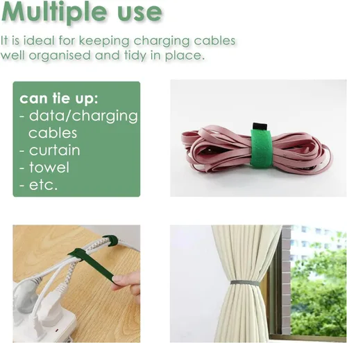 Miniatura 6 de Corbata de jardín con correa verde que soporta plantas suaves con las plantas, diseño precortado, rasgable, reutilizable, resistente, multiusos