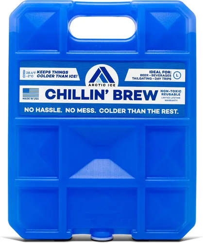 Arctic Ice Chillin' Brew Series Long Lasting Reusable Ice Pack - Freezes at 28° Fahrenheit - Designed to Keep Beverages Colder Than Ice