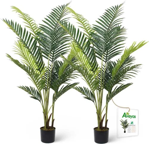 Miniatura 19 de Aveyas Árbol Artificial Ave del Paraíso de 6 pies para Decoración del Hogar, Planta de Piso Falsa de 6 Pies, Árbol Tropical Falso de Hoja de Plátano