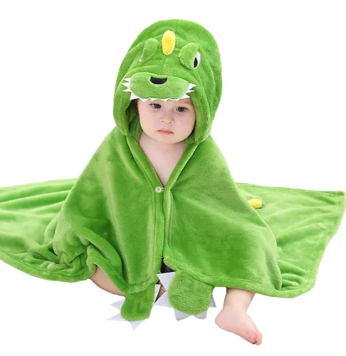 Miniatura 13 de TONWHAR Manta con capucha de cara de animal para bebés y niños de 0 a 4 años, manta de felpa para después del baño (conejo)
