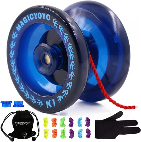 MAGICYOYO K1 Yoyo Profesional Responsive para niños, adolescentes y adultos con 5 cuerdas de yoyos + bolsa + guante de yoyo+ kit de cubos de yoyos,