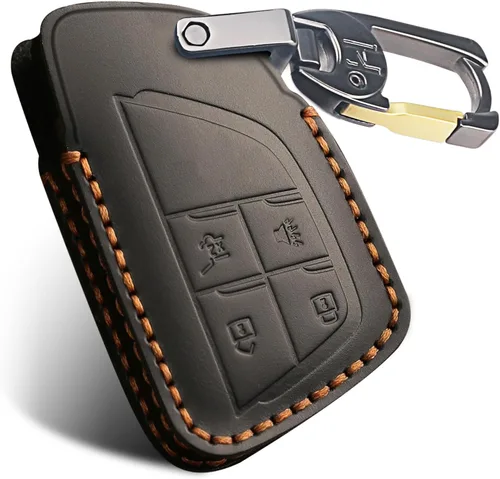 MILD EAST Funda de llavero de cuero genuino para Chevy, funda de llavero inteligente compatible con 2021/2022/2023/2024/2025 GMC Yukon Denali Sierra