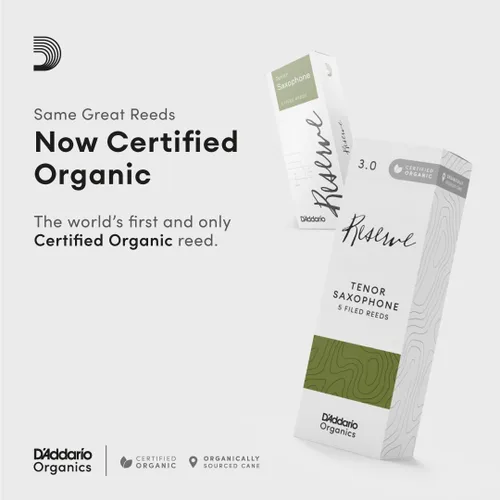 Miniatura 3 de D'Addario Organic Reserve - Cañas de saxofón tenor – Cañas de saxofón – Selladas individualmente – 3.0+ Fuerza, paquete de 5