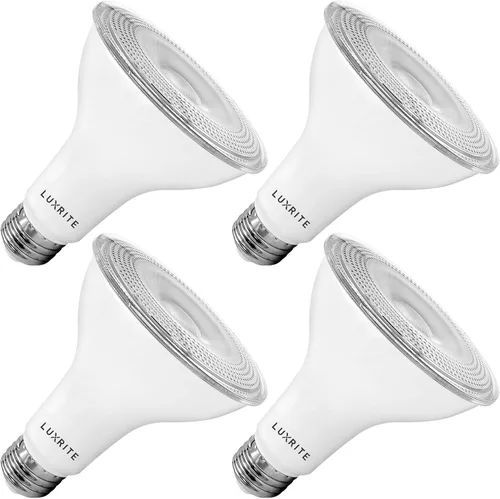 Miniatura 11 de LUXRITE PAR30 Bombilla LED de Inundación de Cuello Largo, Equivalente a 75W, 5 Colores Seleccionables 2700K-5000K, 850 Lúmenes, 10W, Bombilla LED