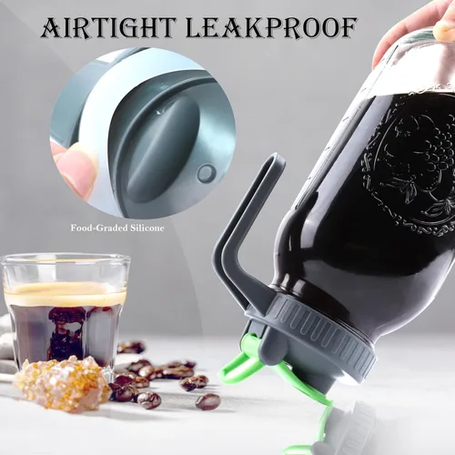 Miniatura 4 de Cafetera de cerveza fría de 64 onzas, jarra de té helado con colador, juego de 2 jarras de vidrio de medio galón con tapa de boquilla, jarra de agua