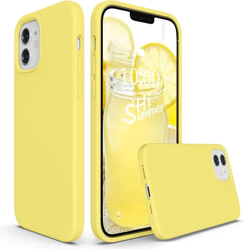 SURPHY Diseñada para iPhone 12 y iPhone 12 Pro de 6.1 pulgadas, funda gruesa de silicona líquida (con forro de microfibra) para iPhone 12 y 12 Pro