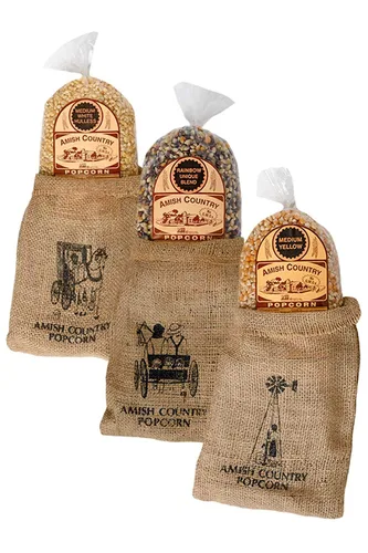 Miniatura 11 de Amish Country Popcorn Paquetes variados Bolsas de 3 a 2 libras Blanco medio - Blanco bebé - Granos de palomitas de maíz morados Anticuado, sin