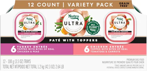 Miniatura 16 de Nutro Ultra Dog Food, alimento húmedo para perros, trío de proteínas en paté: pollo, cordero, pescado blanco, bandejas de 3.5 onzas
