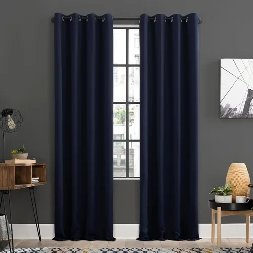 Sun Zero Soho - Juego de 2 paneles de cortinas opacas de eficiencia energética con ojales, 54 x 96 pulgadas, color azul marino