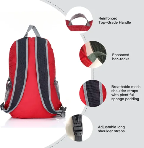 Miniatura 4 de Outlander mochila práctica, ligera, plegable, para senderismo, viajes, naranja