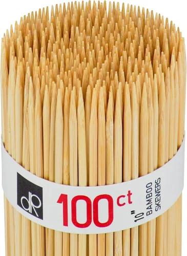 Miniatura 11 de DecorRack Pinchos de bambú natural de 6 pulgadas, 100 pinchos de madera para asar a la parrilla, barbacoa, aperitivos, frutas, smores, cóctel