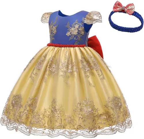 Miniatura 2 de HOIZOSG Vestido de bautizo para niñas cumpleaños boda fiesta graduación bordado de encaje bautizo lazo tutú con tocado
