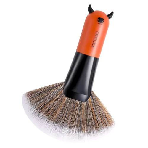 Miniatura 8 de Docolor Brocha profesional para maquillaje facial Kabuki, herramienta cosmética de pelo sintético de alta calidad, cepillo de ventilador Red BULL