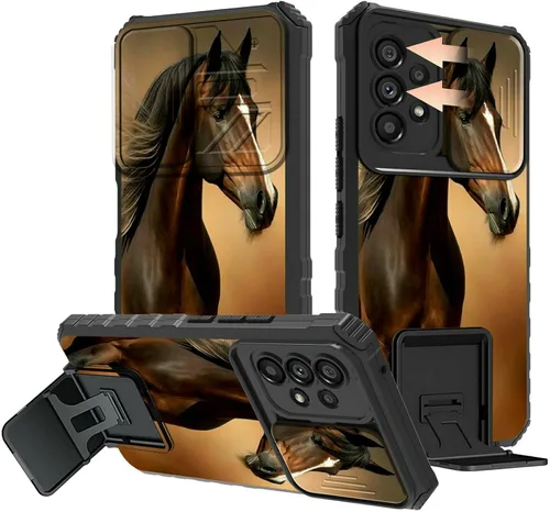 Miniatura 54 de Rossy Funda para Samsung Galaxy S22 Ultra para Samsung S22 Ultra con cubierta deslizante para cámara con función atril, funda híbrida de doble capa