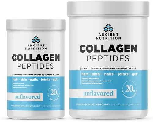 Ancient Nutrition Proteína en polvo de péptidos de colágeno, sin sabor, 14 porciones + péptidos de colágeno en polvo, sin sabor, 28 porciones