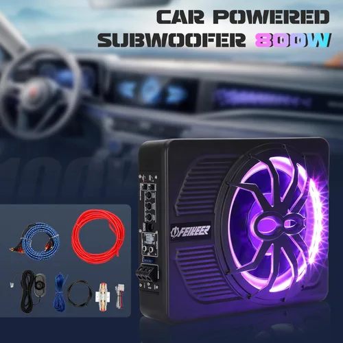 Miniatura 6 de Feikeer Subwoofer de 10" 800W Bajo Asiento para Coche, Subwoofers Bluetooth para Autos con Luz Ambiental Multicolor LED, Audio Portátil Ahorra