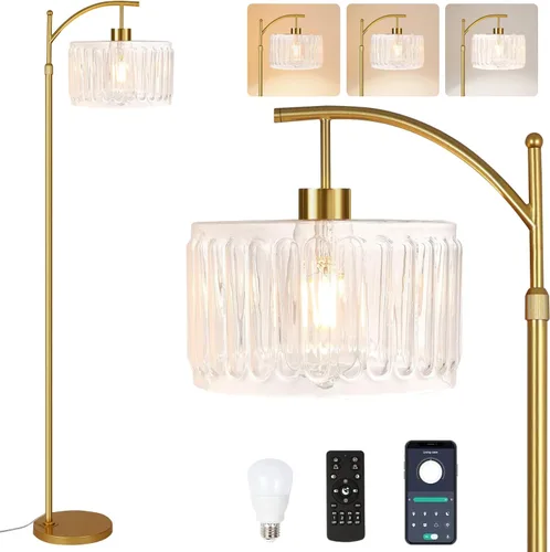 Miniatura 14 de QIYIZM - Lámpara de pie con diseño de árbol de 3 bombillas; alta, rústica, estilo rural, industrial y boho, pantalla de mimbre y bambú; para sala