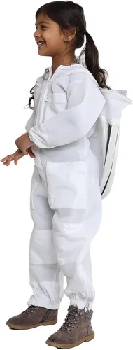 Traje de abeja de cuerpo completo para niños. sarga de algodón suave para la piel de los niños toba a las picaduras de abeja con velo