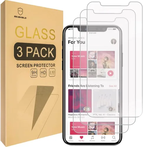 Mr.Shield [Paquete de 3] Diseñado para iPhone 11 Pro Max [6.5 pulgadas 2019/2018] / iPhone Xs Max [6.5 pulgadas 2019/2018] [Vidrio templado]