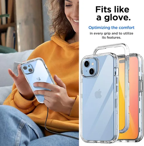Miniatura 6 de AICase Funda transparente compatible con iPhone 15 (6.1 pulgadas), resistente protección contra caídas, cuerpo completo, a prueba de golpes, a