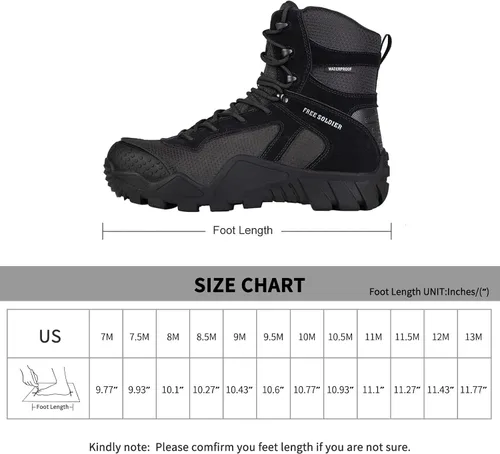 Miniatura 6 de FREE SOLDIER Men's Waterproof Hiking Boots Military Tactical Boots for Men Outdoor Lightweight Work Boots