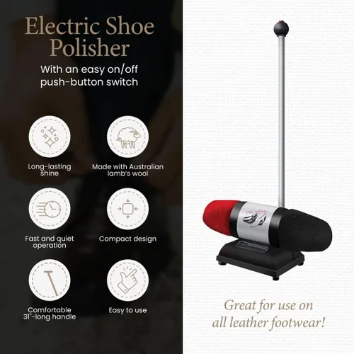 Miniatura 4 de Moneysworth & Best Pulidor eléctrico de zapatos, pulidor de zapatos de doble amortiguación para todos los zapatos de cuero, fácil control de botón
