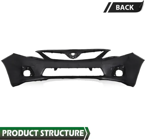 Miniatura 6 de GRAND ORANGE Cubierta de parachoques delantero imprimada compatible con Toyota Corolla Base CE L LE 2011 2012 2013 5211903901, TO1000372