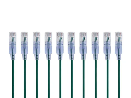 Miniatura 56 de Monoprice Cat6A - Cable de conexión Ethernet de 6 pulgadas, negro, UTP, 30 AWG, 10G, cable de cobre puro desnudo, sin enganche, RJ45, serie SlimRun